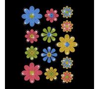 GOMAKERER 1 Pc Multicolor Daisy Rhinestone Iron on Hotfix Transfer Decal, Bling DIY Patch Clothing Repair Applique T-Shirt Vest Shoes Hat Jacket Decor Clothing DIY Accessories