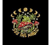 GOMAKERER 1 Pc See The Magic Rhinestone Iron on Hotfix Transfer Decal, Frog Mushroom Bling DIY Patch Clothing Repair Applique T-Shirt Vest Shoes Hat Jacket Decor Clothing DIY Accessories