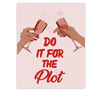 GOMAKERER 1 Pc Wall Art Print Retro, Pink Print Poster Do It for The Plot Picture Prints Wall Decorations for Office Bedroom Living Room Home Decor 11x13.8inch Unframed