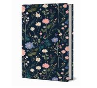 GOMAKERER 1 Pc Wildflower Elastic Cloth Book Sleeve, Plant Print Stretchable Book Protector Up to 8x11 Inch Reusable Fabric Cloth Elastic Sleeve for Hardcover Paperback Notebook Textbook