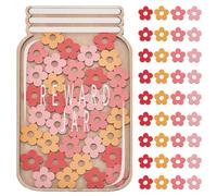 GOMAKERER 1 Pc Wooden Classroom Reward Jar, Cute Daisy Flower Personalized Reward Jar Creative Reward Jar for Students Behavior Toddlers Potty Chore Class DIY Training School Home