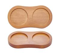 GOMAKERER 1 Pc Wooden Coffee Serving Tray, Centerpiece Small Oval Wooden Holder Decorative Wood Trays for Coffee Table Counter Farmhouse Kitchen Home Decor