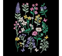 GOMAKERER 1 Pcs Wildflower Iron on Rhinestones Transfer, Flower Leaf Hot Fix Iron on Patch Transfer Decals Crystal Heat Transfer Clothing Repair Decor for T-Shirt Hat Jacket Party