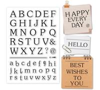GOMAKERER 1 Sheet Clear Stamp, 26 Uppercase and Lowercase English Letters Transparent Rubber Stamps Reusable Silicone Clear Stamp Seals for Card Making DIY Craft