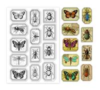 GOMAKERER 1 Sheet Clear Stamp, Insect Rubber Clear Stamps Transparent Silicone Stamps Seal for DIY Scrapbooking Card Making Decoration, 11x16cm