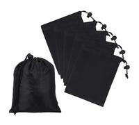 GOMAKERER 10 Pack Drawstring Bag with Toggle, Nylon Gym Ditty Bag Stuff Sack Storage Pouch for Travel Storage Pantry Gifts Organization(Black, 7.95x6.14Inch/20.2x15.6cm)