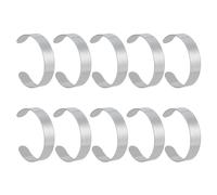 GOMAKERER 10 Pcs 304 Stainless Steel Blank Core Bracelets 0.6inch Width, Blank Plain Bangles Open Wide Bracelets Adjustable Wrist Cuff Wrap Bracelet for DIY Jewelry Making