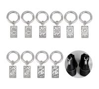 GOMAKERER 10 Pcs Tarot Boot Shoe Charms with Spring O Rings, Divination Theme Alloy Shoe Pendant Tibetan Style Shoe Decoration for Shoe Bag Purse Decor 0.9x1.9inch(2.5x5cm), Antique Silver, Platinum