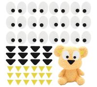 GOMAKERER 10 Sets Felt Packs for Crafts, Include 10 Pairs Flat Felt Eyes 10 Pairs Felt Ears and 10 Pcs Craft Nose Craft Safety Eyes Animal Making Sets for Puppet Teddy Bear Crochet Plush Animal Making