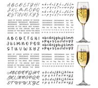 GOMAKERER 10 Sheets Alphabet UV DTF Cup Wraps for Cups, 10 Styles Wedding Bridal Printing Rub on Wraps Waterproof Iron on Transfer Decals for Glass Cup Bridesmaid Bridal Wedding Gifts