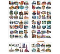 GOMAKERER 10 Sheets American National Parks UV DTF Cup Wrap Transfer Stickers, Famous Landmarks Uvdtf Decals Scenic Views Stickers Cup Transfer Decoration for DIY Bottles Drink Jam Cake Container