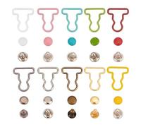 GOMAKERER 100 Sets 10 Colors Mini Overall Buckles, Doll Mini Alloy Buckles Overall Buckles and Studs, Gourd Buckle Doll Button Accessories for Doll Sewing Craft Supplies