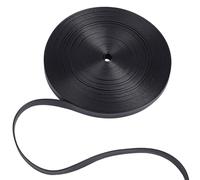 GOMAKERER 10m Fold Over Faux Leather Trim, 1cm Wide Black Flat Foldover Leather Strap PU Leatherette Strips Trim Ribbon for DIY Crafts Making