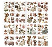 GOMAKERER 12 Sheets 12 Styles Victorian Lady Rub on Transfers for Crafts and Furniture, Vintage Elements Rub on Transfer Stickers Retro Decals for DIY Craft Home Window Decor, 5.5 x 5.5 Inch