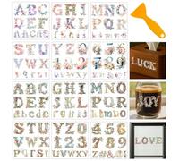 GOMAKERER 12 Sheets Alphabets Rub on Transfers for Crafts and Furniture, 12 Styles Ornate Style Letters Rub on Transfer Stickers PVC Rub On Decals for DIY Home Window Craft Decor, 14x14cm