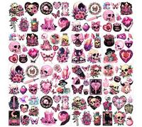 GOMAKERER 12 Sheets Dark Pink Gothic Art Stickers, 12 Style Gothic Skull Witchy Window Films Waterproof Heat Transfer Films Transfer Furniture Stickers for Arts Craft Decals, 5.5x5.5 Inch