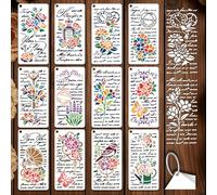 GOMAKERER 12 Sheets French Vintage Floral Stencil for Painting, Vintage Script Drawing Stencil Reusable PET Templates for Painting on Wall Wood Home Decor