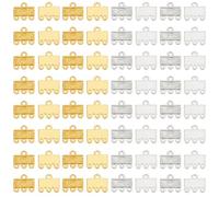 GOMAKERER 120 Pcs 2 Colors 3-Layer Clasps, Chandelier Components Links Tibetan Alloy Multi Strand Bracelet Necklace Layer Clasp for Multilayer Necklace Dangle Earring Making, 10.5x12.5x1mm