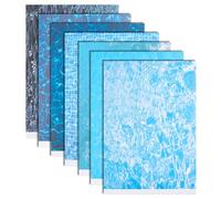 GOMAKERER 14 Sheets 7 Styles Dollhouse Wallpapers, Water Ripple Self Adhesive Dollhouse Wallpaper Flooring PVC Waterproof Mini Stickers Mini Dollhouse Accessories for DIY Crafting House Models