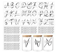 GOMAKERER 14 Sheets UV DTF Cup Wraps Sticker, Letter A~Z UV DTF Cup Wrap for 16OZ Glass Black Letter Stickers Alphabet Transfer Stickers on UV DTF Transfer Decals for DIY Glass Cups Wood Crafts