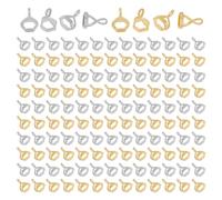 GOMAKERER 140 Pcs 2 Colors Hexagon Bead Cap Bails, Alloy Gemstone Pendant Bails Pendant Bails Pinch Bails Stone Bead Cap Bails for DIY Craft Jewelry Making