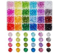 GOMAKERER 1440 Pcs 24 Colors Crystal Beads Set for Jewelry Making, 6mm Acrylic Faceted Bracelet Bead Bulk Transparent Rondelle Gem Beads Loose Spacer Bead for DIY Necklace Jewelry Making