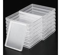 GOMAKERER 15 Pcs Clear Deck Case, 3.7 x 2.76 x 0.43 Inch Transparent Game Card Holders Blank Playing Card Cases for Game Cards Storage