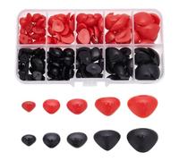 GOMAKERER 150 Pcs 2 Colors Triangle Crafting Noses, D Shape Plastic Dog Safety Noses Noses Cabochons Teddy Bear Noses Doll Making Supplies Puppy Nose for Stuffed Animals Making