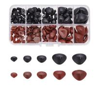 GOMAKERER 150 Pcs 2 Colors Triangle Crafting Noses, D Shape Plastic Dog Safety Noses Teddy Bear Noses Doll Making Supplies Puppy Nose for Stuffed Animals Making