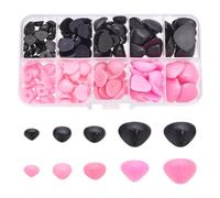 GOMAKERER 150 Pcs 2 Colors Triangle Crafting Noses, Plastic D Shape Dog Safety Noses Teddy Bear Noses Noses Cabochons Doll Making Supplies Puppy Nose for Stuffed Animals Doll Making