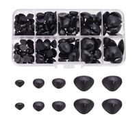 GOMAKERER 150 Pcs 5 Sizes Triangle Crafting Noses, Black D Shape Plastic Dog Safety Noses Teddy Bear Noses Doll Making Supplies Puppy Nose for Stuffed Animals Making