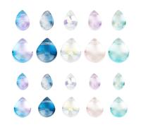GOMAKERER 160 PCS 10 Colors Glass Teardrop Czech Beads, Mixed Color, 9x6x5mm & 12x9x6mm, 1mm Hole, DIY Jewelry Making