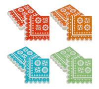 GOMAKERER 160 Pcs 4 Styles Mexican Paper Napkins, Fiesta Cocktail Napkins Picnic Napkin for Thanksgiving Day, Christmas Day Table Decor Party Supplies, 9.5 x 9.6 Inch