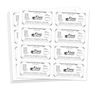 GOMAKERER 160 Pcs Duck Eggs Carton Labels, Farm Fresh Eggs Sticker Rectangle Egg Stickers PET Adhesive Egg Packaging Stickers for Box Container Carton Farm Supplies, 5x10cm