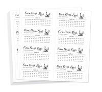 GOMAKERER 160 Pcs Egg Carton Label, Farm Fresh Eggs Sticker Collected Date Writable PET Adhesive Egg Packaging Sticker for Box Container Carton Farm Supplies, 5x10cm