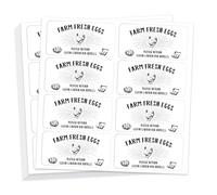 GOMAKERER 160 Pcs Egg Carton Labels, Farm Fresh Eggs Stickers PET Adhesive Eggs Packaging Sticker Reminder Sticker for Returning Egg Carton for Box Container Farm Supplies, 5x10cm