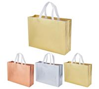 GOMAKERER 18 Pack 3 Colors Extra Large Gift Bags with Handles, 15.5x4.69x11.65Inch Reusable Non Woven Gift Bag Mix Color Goodie Tote Bag for Wedding, Holiday Party