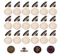 GOMAKERER 18 Sets Brooch Base Pad, Embroidery Blank Pin Base Dome Iron Brooch Making Kits Flat Round Earrings Making Supplies for Jewelry Making and DIY Decotation Accessories