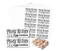 GOMAKERER 180 Pcs Farm Fresh Egg Carton Labels, Please Return Egg Carton Stickers Waterproof PET Adhesive Egg Packaging Sticker for Box Container Carton Farm Supplies