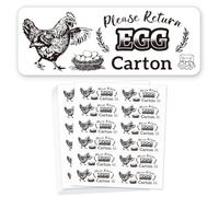 GOMAKERER 180 Pcs Please Return Egg Carton Labels, 2.5x6.7cm Farm Fresh Eggs Sticker PET Adhesive Egg Packaging Stickers for Box Container Carton Farm Supplies