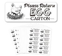 GOMAKERER 180 Pcs Please Return Egg Carton Labels, 2.5x6.7cm Farm Fresh Eggs Sticker PET Adhesive Egg Packaging Stickers for Box Container Carton Farm Supplies