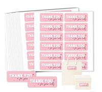 GOMAKERER 180 Pcs Thank You Stickers, Pink Thank You for Your Order Stickers Appreciation Labels Self-Adhesive Waterproof Stickers for Envelopes Packaging Businesses Gifts