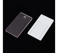 GOMAKERER 2 Pcs 2 Colors Eyelash Extension Pallet, Acrylic Extension Pad Lash Tray Transparent False Lash Tray Eyelashes Display Board Eyelash Extension Hand Pallets