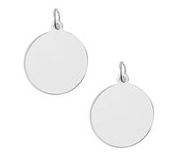 GOMAKERER 2 Pcs 925 Sterling Silver Blank Tag Pendants, 14x12mm Sterling Silver Tags Blank Flat Round Charms Stamping Blanks Coin Disc Charms with Jump Ring for DIY Necklace Jewelry Making