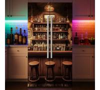 GOMAKERER 2 Pcs Bar Refrigerator Wraps, Self-Adhesive Refrigerator Wrap Set Removable Fridge Sticker Fridges Panel Cover Sticker for Kitchen Bar Decor, 41.5 x 200 cm