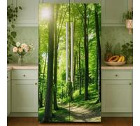 GOMAKERER 2 Pcs Forest Trail Pattern Removable Refrigerator Wraps, Self-Adhesive Fridge Door Mural Vinyl Freezers Panel Cover Sticker for Kitchen Bar Decor, 41.5x200cm