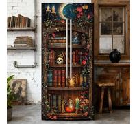 GOMAKERER 2 Pcs Magic Potion Cabinet Removable Refrigerator Wraps, Self-Adhesive Fridge Door Mural Vinyl Freezers Panel Cover Sticker for Kitchen Bar Decor, 41.5x200cm