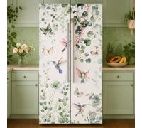 GOMAKERER 2 Pcs Plant Themed Removable Refrigerator Wraps, Self-Adhesive Fridge Door Mural Vinyl Freezers Panel Cover Sticker for Kitchen Bar Decor, 41.5x200cm