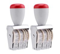 GOMAKERER 2 Pcs Roller Date Stamps, Adjustable Date Stamp Office Rotating Stamp Stamp Rubber Stamp for DIY Craft Card Making Planner Supplies, 3.05x1.42x0.96 Inch