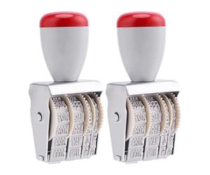 GOMAKERER 2 Pcs Roller Date Stamps, Adjustable Date Stamp Office Rotating Stamp Stamp Rubber Stamp for DIY Craft Card Making Planner Supplies, 3.05x1.42x0.96 Inch